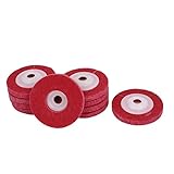 uxcell ナイロンファイバーホイール　研磨ホイール　砥粒研磨バフ研磨ディスク　16mm　内径100mm　レッド　10個入り