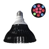 LightingWill 1-Pack 12W LED Grow Light Lamp E27 Base 4 Bands Plant Growing Bulb For Leafy Plant Germ