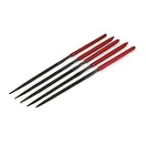 uxcell　ヤスリ　トライアングルファイル　プラスチックハンドル　ハンドツール　5本入り