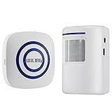 WJLING Wireless Driveway Alert,(38 Chime Tunes -- LED Indicators) Infrared Motion Sensor Door Bell A