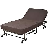 山善(YAMAZEN) 完成品折りたたみコイルスプリングベッド ダークブラウン BCS-160S(DBR)