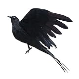 Dovewill 人工鳥　現実的　飾り　インテリア　置物　全15種選択　小道具　芝生　庭　おとり - クロウフライング