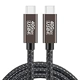 Thunderbolt 4 ケーブル 1m USB4対応 Popolier [ 240W出力 / 40Gbps高速データ転送 / 8K・4K / U SB 3.2/3.1/3.0/2.0 ] サンダーボルト 4ケーブル US B4とThunderbolt 3とUSB-Cと下位互換 スマートフォン、タブレット、ノートパソコンのタイプｃ機種に対応 (ガン色)