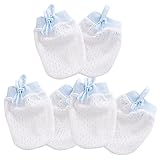Kalevel 新生児 ミトン ベビー 赤ちゃん かきむしり防止 手袋 メッシュ ミトン グローブ ミトン 綿 ベビー 用品 プレゼント 出産お祝いギフト 0～6ヶ月 3ペア（ブルー）