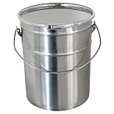 ペール缶 ステンレス 製 20L ヘアライン仕上げ 無地 塗装無し 蓋 外 レバー ベルト 付き