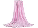 Wegreeco Muslin Cotton Baby Bath Towel - Muslin Baby Swaddle Receiving Blanket (Pink) by Wegreeco