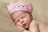 Hommy 【ベビーにかわいいクラウンを/選べる2色】ベビー ニット クラウン 王冠 記念 撮影 誕生日 バースデー セレモニー 結婚式 に お宮参り 退院 結婚式 赤ちゃん (ピンク)