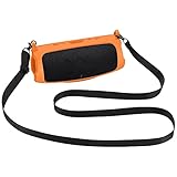 Spryaut シリコンキャリングケース for JBL Charge5 - 携帯便利 Bluetooth スピーカー 保護 ケース カバー カラビナ付き (オレンジ)