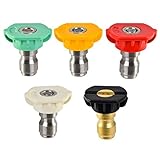 Pressure Washer Sprayer, Newcomdigi Pressure Washer Spray Nozzle Multiple Degrees DUS-025-1/4 Quick 