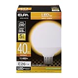 エルパ (ELPA) LED電球 ボール球形 G95 (口金E26 / 40W形 / 電球色) 5年保証 / 電球 (LDG4L-G-G2102)
