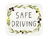 pienihoho いとまみきオリジナルイラスト カーマグネット SAFE DRIVING 12×14cm セーフティサイン 乗車中プレート リースイラストシリーズ (オリーブ SAFE DRIVING)