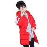 QD-SGMP 中綿コート キッズ 男の子 女の子 ジュニア　綿服 キッズコート 防寒 フード付き アウター 秋冬　5色 110#-170#（レッド/130＃）