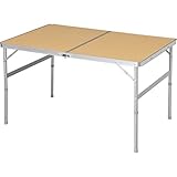 アイリスプラザ テーブル アウトドア 幅120×奥行80×高さ70~39cm ナチュラル