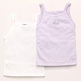 Petit Bateau (プチバトー) ピコレース ピンストライプ ミラレキャミソール 2枚セット パープル×ホワイト