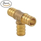 Firecore Pex Tee for真鍮パイプチューブ継手、、鉛フリー1 / 2インチ1 / 2インチ1 / 2インチ 3pcs FPEXTEE02