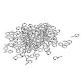 uxcell ヒートン 吊り金具 約100個 10x5mm 304ステンレス鋼 アイボルト セルフタッピングネジ ハンドメイド 手芸 DIY クラフトパーツ コルクボトル 木製クレイペンダント用 シルバー