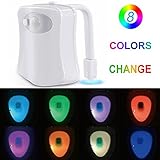 トイレ夜ライト、Canika 8-colorモーションセンサーLEDトイレ夜ライト、Fits Anyトイレ