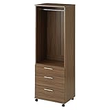 木製 クローゼット ハンガーラック 衣類収納 ロッカー 収納棚 たんす 玄関収納 〔幅59cm〕 ウォールナット