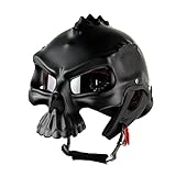 DGF ヘルメット型エルフ半ヘルメットハーレーヘルメットオートバイゴーグル両面可変ヘルメット多色 (色 : Matt black, サイズ さいず : XXL)