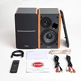 Edifier R1280DBs アクティブ Bluetooth ブックシェルフスピーカー - 光入力 - 2.0 ワイヤレススタジオモニター - 42W RMS（サブウーファーライン出力付属） - ウッドグレイン(中古)