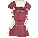 抱っこ紐 ベビーキャリア 片肩でも両肩でも使える多種の組み合わせが可能の多機能の抱っこひも lanova 新生児から使える抱っこ紐 防寒 ワインレッド
