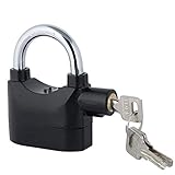 igroveサイレンアラームロックセキュリティ盗難防止Alarmed Padlockモーターバイク自転車ブラックsa2