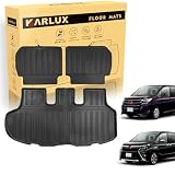 KARLUX トヨタヴォクシー・ノア80系専用ラゲッジルームマット(3点)。 TPE素材 防水 滑り防止 耐汚れ カスタムパーツ アクセサリー 取付簡単。NOAH VOXY 80系 2014年1月-現行車種専用設計カーマット 。 (ラゲッジルームマット)