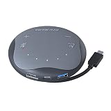 AVerMedia ポケットスピーカーフォン AS315 ズームとチームで動作、USB-Cドッキングステーション、USBハブ、ポータブル会議スピーカーとマイク、AIノイズリダクション。
