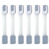 ベビー安全ロック、kaoriatoty子Proof調節可能なストラップ&ラッチのキャビネット、引き出し、アプライアンス、トイレシート、冷蔵庫、オーブン、マルチ使用ラッチ使用3 M粘着 – 6パック