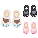 Lovoski 幼児用アンクルソックス　3ペア　0-2歳　ベビー　男女兼用　アンチスリップ　スリープ　ウォームスリッパ　可愛い