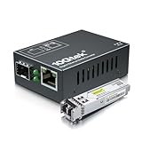 10Gtek ギガビット 光メディアコンバーター 小さいサイズ 1対, シングルモード 1芯 LC ファイバー 1.25Gb/s BiDi 1000Base-LX SFPモジュール セット（1310/1550nm 500m 最大3㎞）