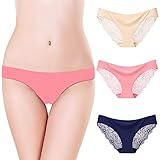CiCiGo レディース ショーツ 3枚セット下着 シームレス アイスシルク素材 レース付き パンティ 選べる9色 美しいヒップライン 涼し
