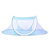 ノーブランド品 　2個　青　0-3歳　赤ちゃん　携帯　旅行　折り畳み式　蚊帳　テント　ベッド　ベビーベッド