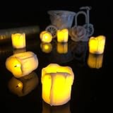 KISENG 無炎LEDキャンドル ティーナイトライト ハロウィーン、クリスマスの装飾 電池駆動 4.3 * 4.5cm 6本セット
