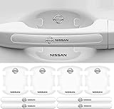 MONGAI 車用 ドアハンドルプロテクター シリカゲル材質 ガード 傷防止 ひっかき傷 隠し シール ステッカー カバー 保護フィルム アクセサリー パーツ 外装 8ピース (Nissan)