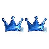 Ama ( TM ) 2pcs Baby Girl Kidsレザークラウンヘアクリップヘアピン子ヘアアクセサリー One Size ブルー 4328134739