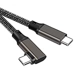 Type C to Type C ケーブル L字 1m Popolier 【20Gbps 高速データ転送 /100W急速充電PD対応 /4K@60Hz映像出力 】 USB 3.2 Gen2x2 USB-C to USB-C ケーブル USB 3.2/3.1など下位互換ありスマートフォン、タブレット、ノートパソコンのタイプｃ機種に対応 (ガン色)