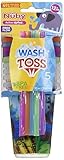 Nuby 5 Piece Printed Straw Cup Free Flow Wash or Toss Cups Assorted [並行輸入品]