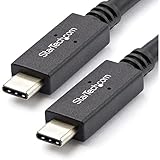 StarTech.com USB 3.1 Type-Cケーブル 1m オス/オス USB PD対応/最大5A USB 3.1 Gen 2(10Gbps) USB-IF認証取得 USB31C5C1M