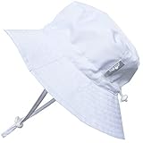 赤ちゃん幼児用子供用50?+ UPFバケットSun Hat with Chinストラップ、サイズ調節可能Aqua Dry カラー: ホワイト