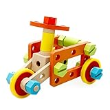 [ドリーマー]　組み立て　おもちゃ　三輪車　ブルドーザー　立体パズル　木製　積み木　ねじ　ツールセット/工具箱　多機能　知育玩具　実践力を養成