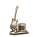 つくるんです® 日本語説明書付 3D ウッドパズル オーナメントシリーズ (エレキギター)
