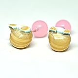 【にゃんこな日々】 猫 顔 夜光貝製 ピアス SV925