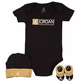NIKE(ナイキ)エア・ジョーダン 0-6months ブラックxイエローウェイブJORDAN半袖ボディスーツ超豪華3点セット (0-6months（身長約60-70cm）) [並行輸入品]