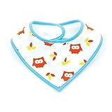 Bumkins Printed Waterproof Bandana Bib, Blue Owl, 0-9 Months by Bumkins [並行輸入品]