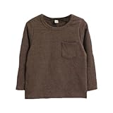 enchante petit(アンシャンテ プティ) キッズ 子供 胸ポケット付もっちりベーシック長袖カットソー≪全12色≫ 120cm #ブラウン