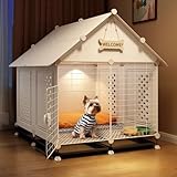 犬 ペットキャリー 犬舎 ドッグハウス ペットハウス 犬 サークル キャスター付き 犬小屋 ペット ペットサークル ペット ペットサークル 室内 犬ゲージ 小型犬、中型犬、大型犬に適しています(71*71*91cm)
