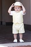 ベビーハーフスーツ男の子こどもフォーマルハーフスーツ☆キャップ・クリスタルの蝶ネクタイ・ベスト・シャツ・ハーフパンツの便利な５点セットハーフバースデーから５歳まで★スタジオ写真撮影や結婚式のフォーマル