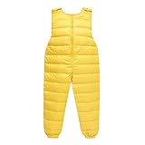 InitialG【イニシャルジー】キッズ ダウンサロペット ダウンジャケット 男女兼用 股割れズボン 021-xzh-bdk(100 イエロー )