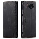 シャープ AQUOS Sense8(SH-54D/SHG11/SH-M26)ケース 手帳型 シャープセンス8ケース sh-54dケース shg11ケース sense8スマホケース アクオスセンス8ケース case RFID 磁気防止 スキミング防止 内蔵 マグネット式 スタンド機能 薄型 (AQUOS Sense8 SH-54D/SHG11/SH-M26対応) レトロブラック